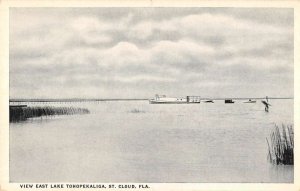 St. Cloud Florida boats fisherman east view Lake Tohopekaliga antique pc BB2537