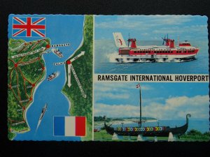 Shipping RAMSGATE INTERNATIONAL HOVERCRAFT c1970's Postcard by Valentine