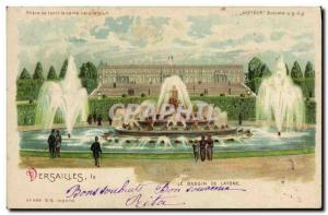 Old Postcard transparent map Versailles Latona Fountain