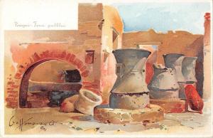 US2575 Italy Pompei Forni Pubblici Ruins  litho pompei artist signed