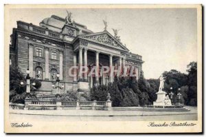 Postcard Old Theater Wiesbaden
