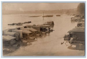 Koblenz Germany Postcard Trucks Lindstedt Zimmermann Flood 1919 WW1 RPPC Photo