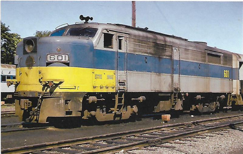 TRAINS, LONG ISLAND RAILROAD 601, REBUILT ALCO FA2, BLUE & GRAY