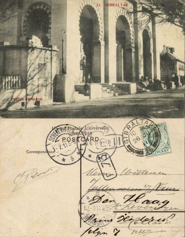 Gibraltar, English Cathedral (1911) Postcard