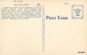 1940s BEEBE ARKANSAS Bel Mar Motel Miller Kropp postcard 611