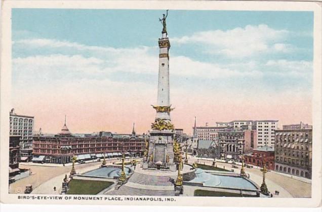 Indiana Indianapolis Birds Eye View Of Monument Place