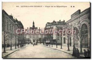 Postcard Old Levallois Perret Place De La Republique