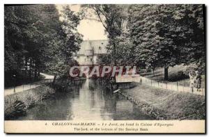 Old Postcard Chalons sur Marne The Bank Jard Basically Caisse d & # 39Epargne