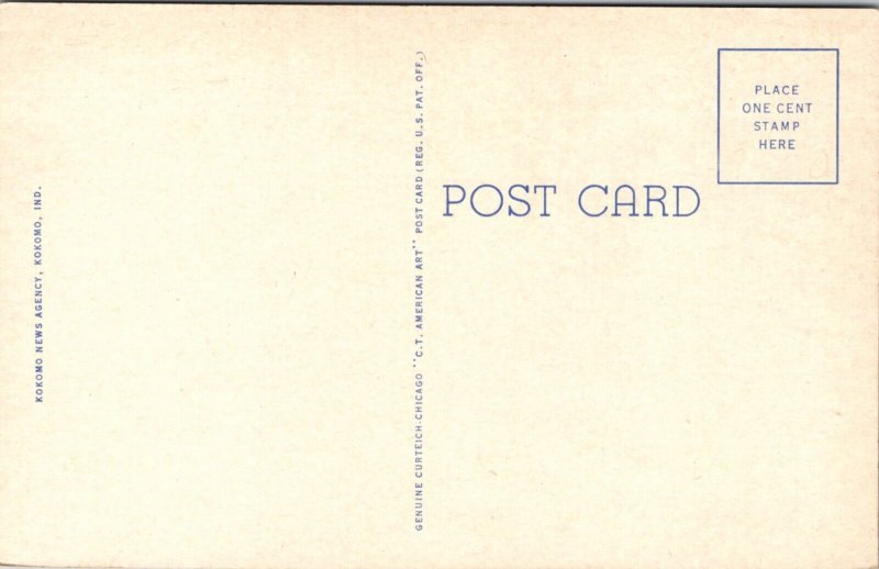 Linen Postcard Y.M.C.A. in Kokomo, Indiana