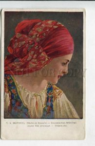 428779 Slovakia woman in native dress by MUTTICH  Vintage PC