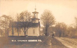 Geneva Pennsylvania ME Church Real Photo Vintage Postcard AA64230