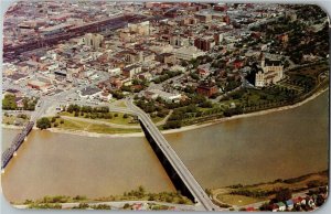 Aerial View Downtown Saskatoon, Saskatchewan Vintage Postcard F56
