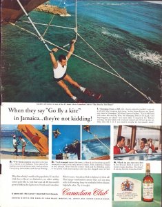 Vintage Print Ad -1960 Canadian Club Whiskey/L&M Cigarettes - Jamaica Kite Fly