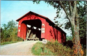 Postcard BRIDGE SCENE Zanesville Ohio OH AK1568