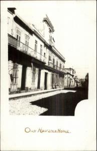 Havana Cuba House & Street c1910 Amateur Real Photo Postcard rtw
