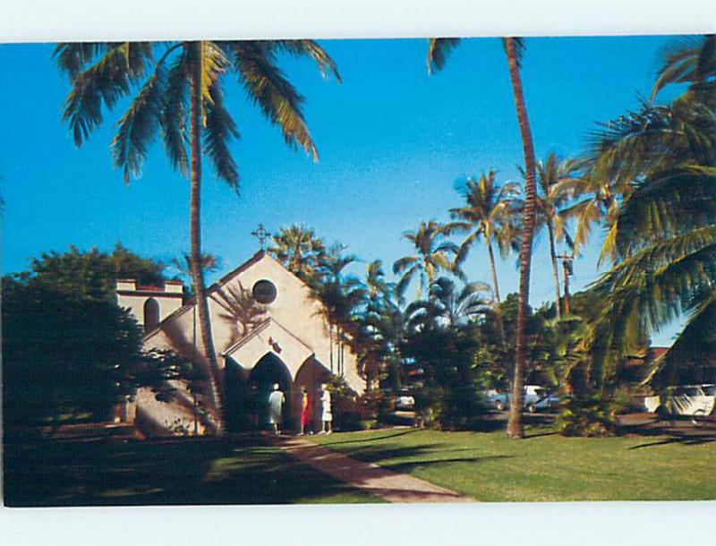 Pre-1980 CHURCH SCENE Lahaina Maui Hawaii HI hs7563