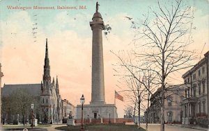 Washington Monument Baltimore, Maryland, USA Statues / Monuments 1909 postal ...