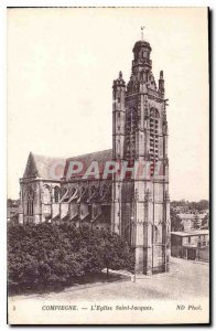 Postcard Compiegne Old Church St. Jacques