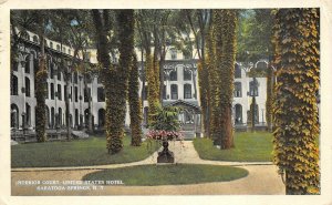 Saratoga Springs New York 1916 Postcard Interior Court United States Hotel