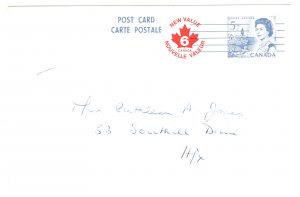 Revalued 6 Cent Used for Voting in Election Nova Scotia 1971, Postal Stationery