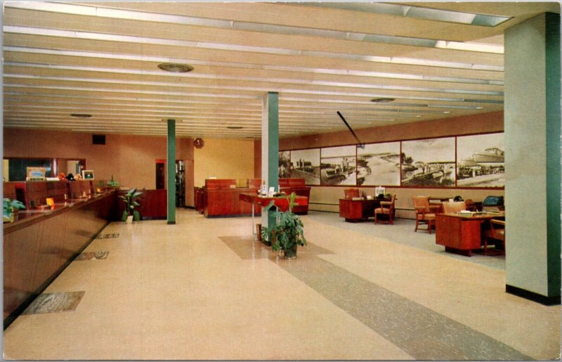 Postcard Interior of the Bank of Sturgeon Bay in Sturgeon Bay, Wisconsin