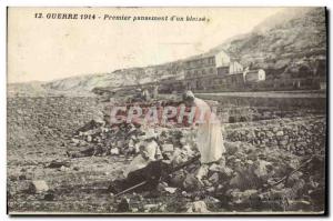 Postcard Old Sante Army First dressing d & # 39un hurts Nurse