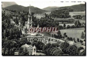 Modern Postcard Lourdes Basilica and the Allied Monument