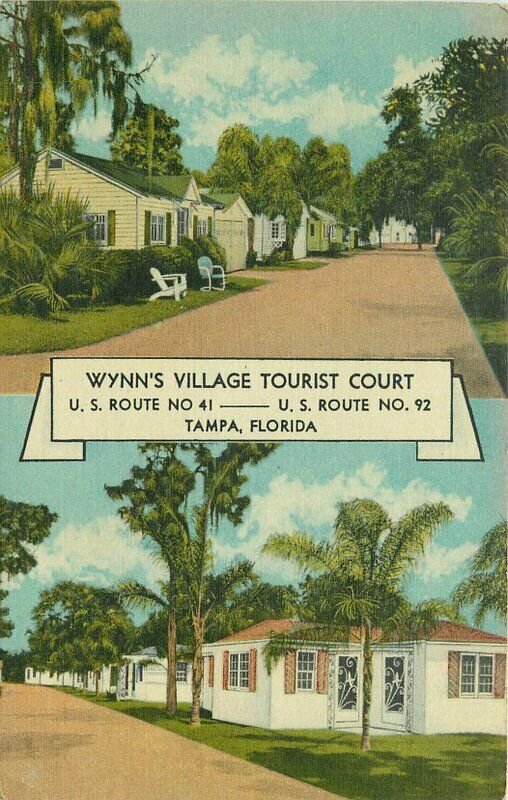Beals 1940s Wynn's Village Tampa Florida Roadside Postcard 12511