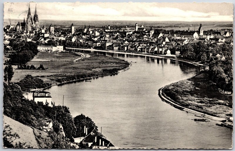 Blick Auf Regensburg von den Winzerer Höhen Germany Real Photo RPPC Postcard