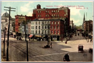 Genetti Chippewa And Washington Street Buildings Buffalo New York NY Postcard