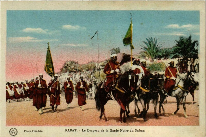 CPA AK MAROC RABAT - Le Drapeau de la Garde Noire du Sultan (219900)