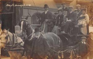 Street Scene People on Stage Coach Real Photo Antique Postcard J79676