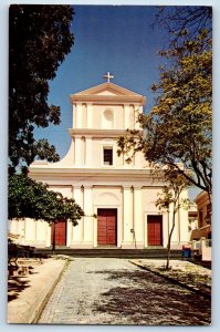 San Juan Puerto Rico Postcard San Juan Bautista Cathedral c1960's Unposted