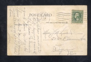 CHICAGO ILLINOIS MUNICIPAL PIER GERMAN SUBMARINE  WWI CAPTURE VINTAGE POSTCARD