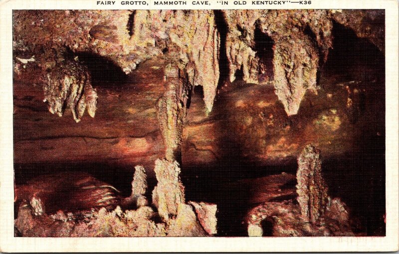 Fairy Grotto Mammoth Cave Old Kentucky KY WB Postcard UNP VTG EC Kropp Unused