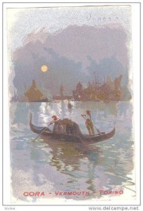 Painting, Gondola Bacino S. Marco, CORA Vino Vermouth di Torino, Venezia, V...