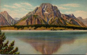 Wyoming Grand Teton National Park Mount Morgan Reflected In Jackson Lake 1951...