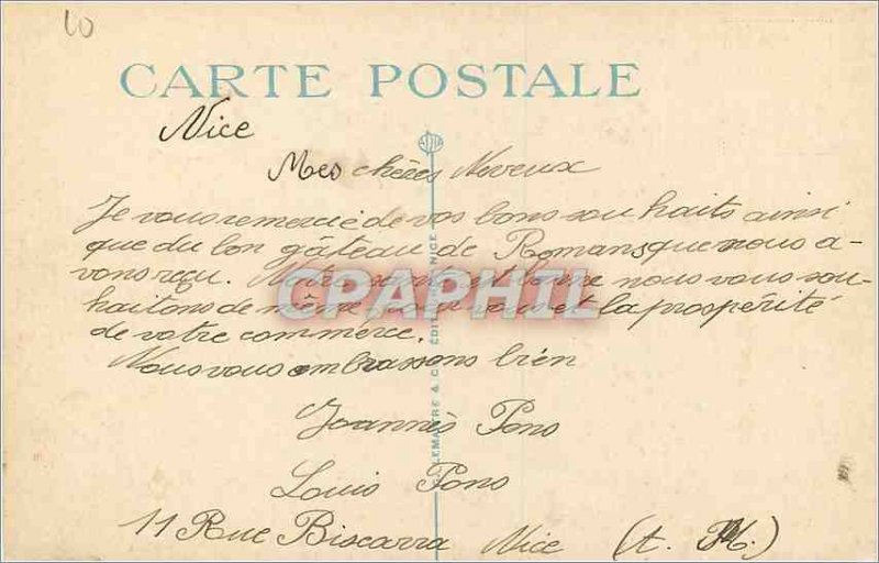 Postcard Old Nice Jardin Albert I. The Pastoral Poetry