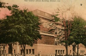 Circa 1900-09 New Central School Building, Elkhart, Indiana Vintage Postcard P9