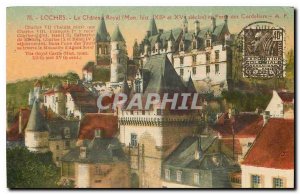 Old Postcard The Royal Castle Loches my hist XII and XV centuries and Porte d...