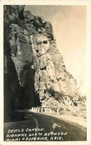 Devil's Canyon 1940s Miami Superior Arizona RPPC Real photo postcard 1762