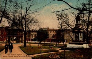 Canada St John King Square Showing Band Stand and Young Monument