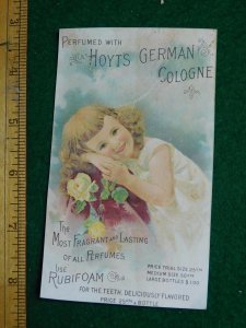 1870s-80s Hoyt's German Cologne Rubifoam for Teeth Calendar Trade Card F37