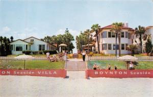 DAYTONA BEACH FLORIDA BOYNTON SEASIDE VILLAS~SOUTH ATLANTIC AVE POSTCARD 1960s