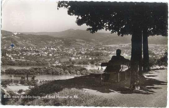 RPPC Blick vom Rodderberg auf Bad Honnef a. Rh Germany, 1965?