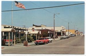 Franklin Street Cars Post Office Fort Bragg California postcard