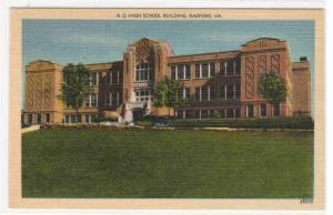 High School Radford Virginia linen postcard