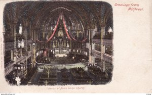 MONTREAL, Quebec, Canada, 1900-1910s; Interior Of Notre Dame Church