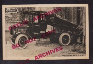 Kalamazoo MICHIGAN c1920 ADVERTISING Dump Truck KALAMAZOO MOTOR TRUCKS CORP. KB