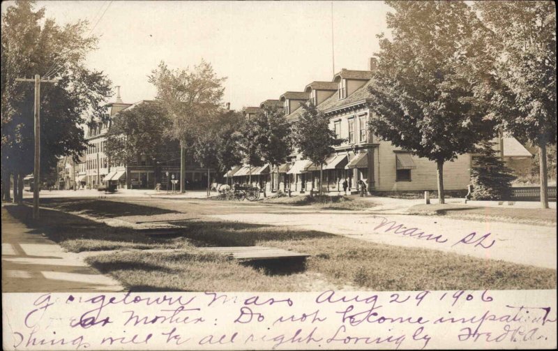 Georgetown Massachusetts MA Street View 1906 Real Photo Postcard